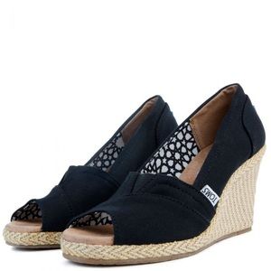 Toms Classic black wedge sandal